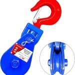2 ton Snatch Block with Hook, 3" Sheave 3/8" Inch Wire Rope Snatch Block, 4400lbs Snatch Pulley for Rollback Wrecker Car Hauler Winch