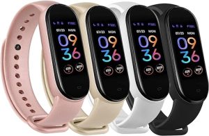 4 PACK Bands for Amazfit Band 5 Replacement Strap, Soft Silicone Sport Strap Wristband Compatible with Amazfit Band 5 Watchband Accessories