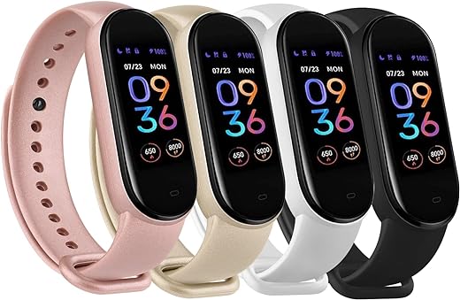 4 PACK Bands for Amazfit Band 5 Replacement Strap, Soft Silicone Sport Strap Wristband Compatible with Amazfit Band 5 Watchband Accessories