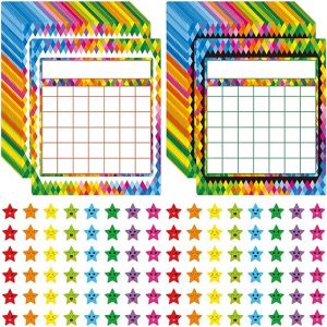 66 Pack Classroom Incentive Chart with 2080 Star Stickers for Kids - Reward Chart for Positive Behavior Chores
