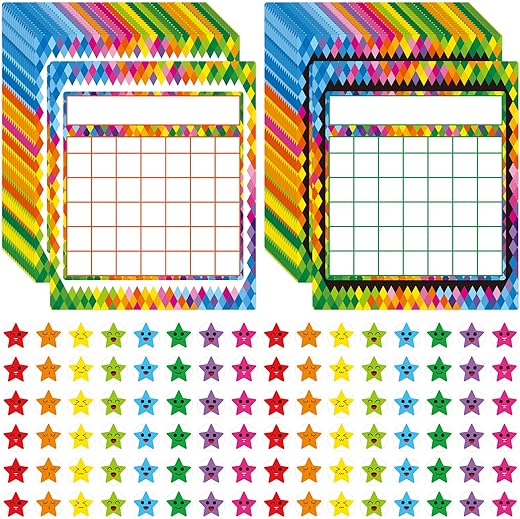 66 Pack Classroom Incentive Chart with 2080 Star Stickers for Kids - Reward Chart for Positive Behavior Chores