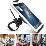 AboveTEK Universal Handlebar Mount for iPad, Indoor Cycling Bike iPad/iPhone Mount – Anti-Shock 360 Degree 3.5” to 12” Expandable Pole Strap Phone Holder for Gym, Treadmill, Spin Bike, Elliptical
