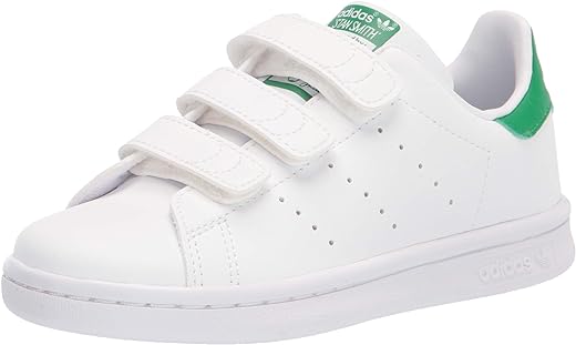 adidas Originals Stan Smith (End Plastic Waste) Sneaker, White/White/Green, 1.5 US Unisex Little Kid
