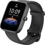 Amazfit Bip 3 Smart Watch for Android iPhone, Health Fitness Tracker with 1.69" Large Display,14-Day Battery Life, 60+ Sports Modes, Blood Oxygen Heart Rate Monitor, 5 ATM Water-resistant (Black)