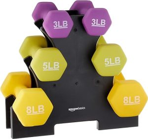 Amazon Basics Neoprene Coated Hexagon Workout Dumbbell Hand Weight