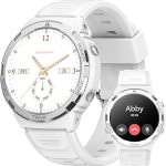 AMAZTIM Smart Watches for Women,Lightest Fitness Tracker with 5ATM Waterproof,Answer/Dial Calls,1.3'AMOLED Ultra HD Display,AI Voice Assistant 24H Sleep/Heart Rate (White)