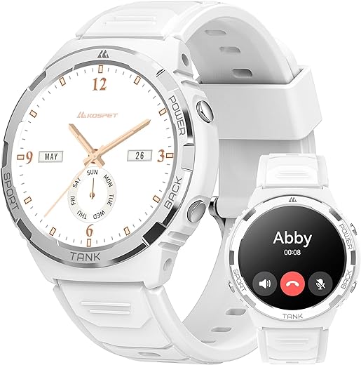 AMAZTIM Smart Watches for Women,Lightest Fitness Tracker with 5ATM Waterproof,Answer/Dial Calls,1.3'AMOLED Ultra HD Display,AI Voice Assistant 24H Sleep/Heart Rate (White)