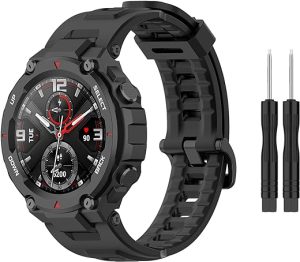 Band Compatible with Amazfit T-Rex/T-Rex Pro Band Soft Silicone Wristbands Replacement Bracelet for Amazfit T-Rex/T-Rex Pro Sport Strap Smart Watch Accessories-with Install Tools