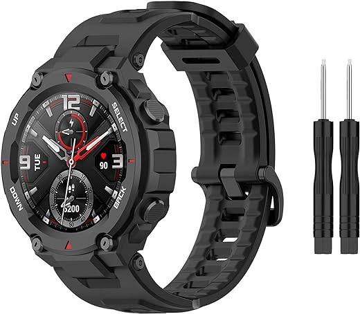Band Compatible with Amazfit T-Rex/T-Rex Pro Band Soft Silicone Wristbands Replacement Bracelet for Amazfit T-Rex/T-Rex Pro Sport Strap Smart Watch Accessories-with Install Tools