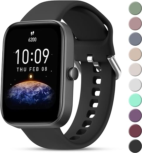 Bands for Amazfit Bip 3 / Bip 3 Pro Band Women Men, Amazfit Bip U Pro / Bip / Bip Lite / Bip S / Bip S lite / Bip U, 20mm Quick Release Soft Silicone Replacement Strap for Amazfit GTR mini / GTS 4 / GTS 4 Mini / GTS 3 / GTS 2 / GTS 2e / GTS 2 mini / GTS Smart Watch
