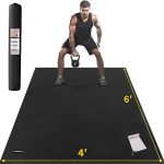 CAMBIVO Large Exercise Mats for Home Workout, Extra Thick Workout Mats for Home Gym, Gym Mats for Jump Rope, Weights, Cardio, Fitness 6' x 4' x 7 mm, Shoe-Friendly