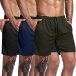 COOFANDY Men's 3 Pack Workout Gym Shorts Mesh Athletic Shorts Lightweight Bodybuilding Training Short Pants with Pockets