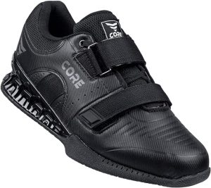 CORE Weightlifting Shoes Force Black - Squat Shoes for Men and Women – Weight Lifting Shoes for Powerlifting, Deadlifting & Crossfit – Non-Slip Olympic Lifting Shoes with Elevated 1.38 Inch Heels