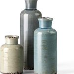 CwlwGO- Ceramic vase 3 Piece Set, Small Flower vase for Home Decoration, Modern Farmhouse Decoration, Living Room,Table Shelf, Centerpieces Decoration, Fireplace and Entrance Decoration-Multicolor……