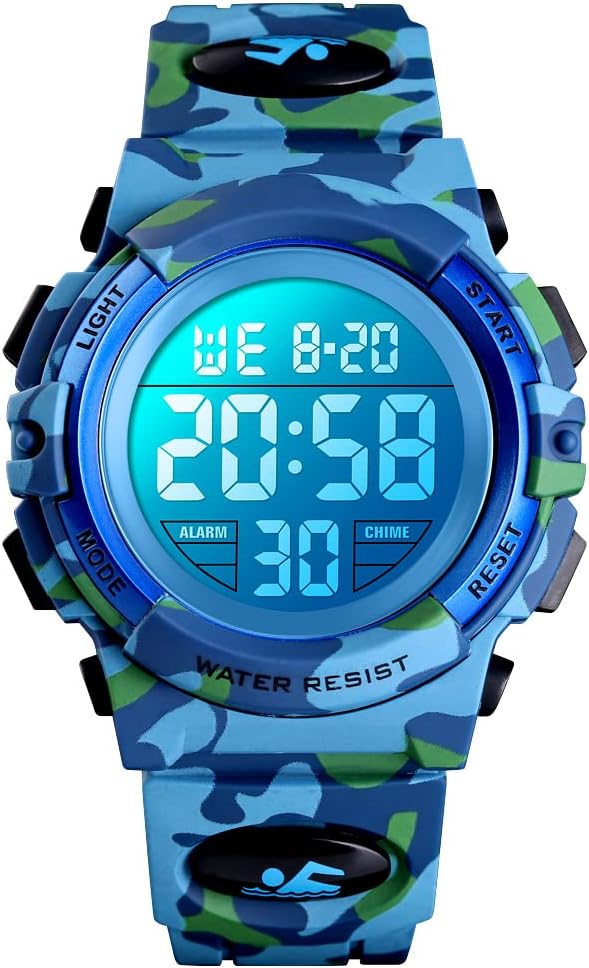 Dayllon Kids Digital Watch Outdoor Sports 50M Waterproof Electronic Watches Alarm Clock 12/24 H Stopwatch Calendar Boy Girl Wristwatch