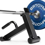 Deadlift Jack Barbell Stand,Carbon Steel Made,Easily Load and Unload 600lb Barbell Plates for Deadlift Exercise, Weight Training, Home Gym (Black Powder Coated)