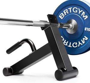 Deadlift Jack Barbell Stand,Carbon Steel Made,Easily Load and Unload 600lb Barbell Plates for Deadlift Exercise, Weight Training, Home Gym (Black Powder Coated)