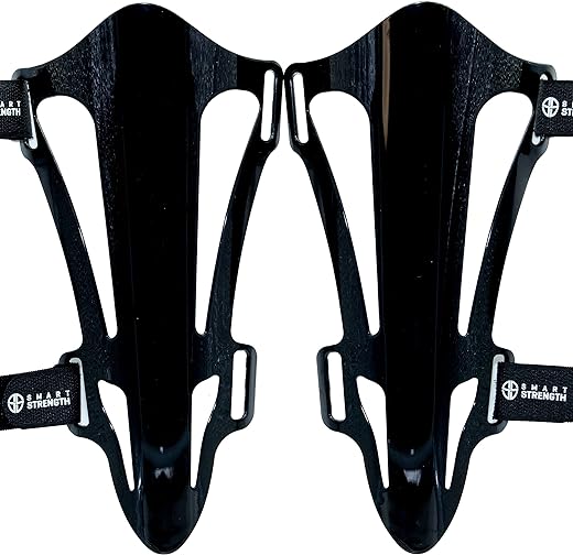 Deadlift Shin Guards, Box Jump Shin Guard Protector, Smart Shin Shields best workout protection for Deadlifts, CrossFit, Weightlifting, Powerlifting, Jumps, 2.5 mm hard bearing grade plastic Pair of 2