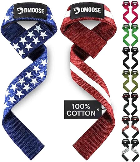 DMoose Fitness Wrist Straps for Weightlifting, Perfect for Gym Workouts, Deadlifts, and Powerlifting, Padded Lifting Straps Gym for Men & Women, Durable & Comfortable Deadlift Strap with Silicone Grip