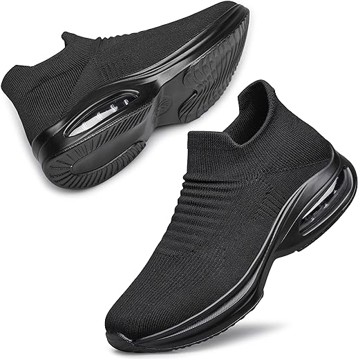 DOUSSPRT Womens Walking Shoes Sock Casual Ladies Fashion Sneakers Comfortable Slip On Air Cushion Platform