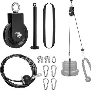 Eapele Fitness Pulley Cable System for Weight Lifting, LAT Pull Down, Weight Training, Biceps Curl, Triceps Pull Down, Row, Fly