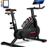 Exercise Bike with Exclusive App, Stationary Bikes for Home, Silent Belt Drive, Adjustable Resistance and Comfortable Seat Cushion Indoor for Home Cardio Workout