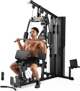 FEIERDUN Home Gym, Multi Exercise Equipment with Leg Press, Cable Machine Home Gym Equipment for Full Body Workout