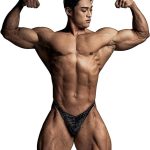 FIED V Cut Bodybuilding Trunks Posing Suits Competition velvet (30" L, Black)