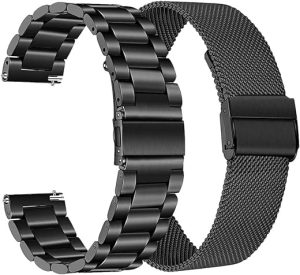 FitTurn Wrist Strap Compatible for KOSPET Tank M1 Pro/M1/M2/M3/T2/T3 Smart Watch Band, Replacement Metal Wristband for AMAZTIM C20 Pro/C20/M2/T2 Stainless Steel Bracelet Adjustable Belt Loop