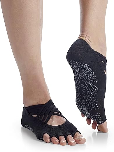 Gaiam Womens Studio Yoga Socks, Black/Grey (Studio)