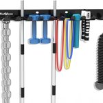 Home Gym Storage Rack - Multi-Purpose Heavy Duty Gym Rack Organizer, Wall Mount Barbell Rack Gym Equipment Hanger for Olympic Barbells, Resistance Bands, Jump Ropes, Row Handles, etc. (26", 12 Hook)