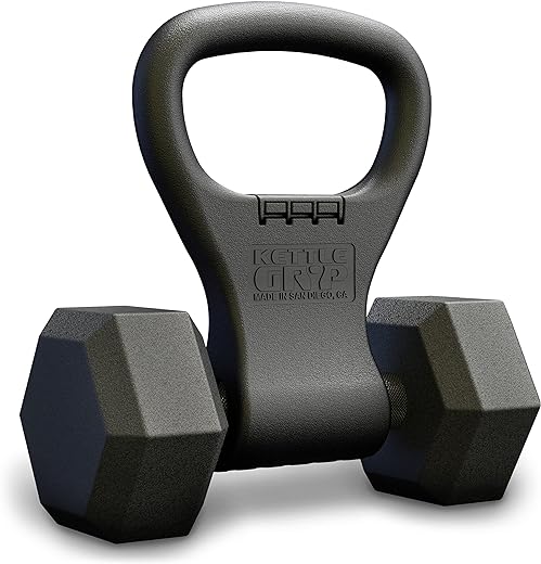 KETTLE GRYP - The Original - As Seen on SHARK TANK! Converts Your Dumbbells Into Kettlebells - Made in the USA - Dumbbell Grip Handle