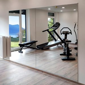 Large Home Gym Mirror, 48''x24''x2PCS Glass Workout Mirro, HD Full Length Wall Mirror Tiles for Fitness, Yoga, Frameless Wall Mounted Mirror for Dance Studio and Garage, Oversized Gym Mirror