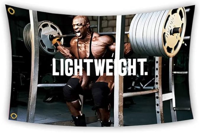Lightweight Ronnie Coleman flag Tapestries, Workout Wall Tapestry, Gym Wall Hanging Flag 3x5 Feet Banner