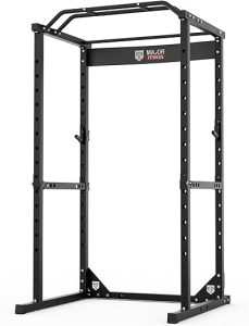 Major Fitness Power Cage, F16 Squat Rack All-in-One 1200lbs Capacity Power Rack with Attachment for Home Gym, Weight Cage