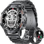Military Smart Watch for Men(Answer/Dial Calls),100 Sports Modes, 5ATM Waterproof Fitness Watch with Heart Rate/SpO2/Blood Pressure for Android and iOS,1.39''HD DIY Screen Smart Watch