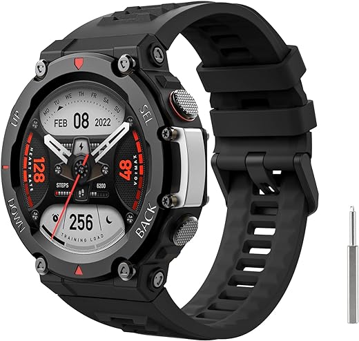 MoKo Watch Strap Compatible with Amazfit T-Rex 2, Women Men Watch Band Soft Silicone Replacement Wristband for T-Rex 2