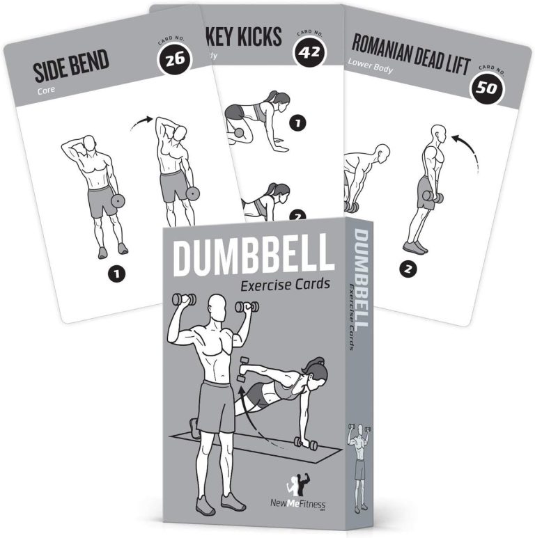 NewMe Fitness Dumbbell Workout Cards, Instructional Fitness Deck for Women & Men, Beginner Fitness Guide to Training Exercises at Home or Gym (Dumbbell, Vol 1)