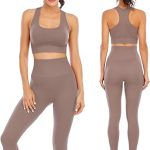 NOVA ACTIVE Workout Sets for Women 2 Piece High Waisted Seamless Leggings with Padded Stretchy Sports Bra Sets Gym Clothes