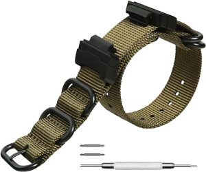 Nylon Strap Replacement Watch Bands Compatible with Casio G-Shock Watch Model GA-100 / GA-110 / GA-100C / GA-300 / GA-120 / GA-200/ GD-100 /GA-140/GA-735/GA-800/DW-5600/DW-5610/DW-5305/DW-6900/GW-6900