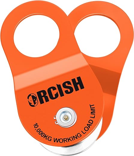 ORCISH 10 Ton Snatch Block, 22,000 LBS Capacity Block and Tackle Pulley System, Pulleys for Rope, Winch Hook Accessories, Heavy Duty Offroad Recovery Accessory for Truck, Tractor, ATV & UTV