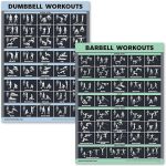 Palace Learning 2 Pack Dumbbell Workouts and Barbell Exercise Poster Set - Laminated 2 Chart Set - Dumbbell Exercise Routine & Barbell Workouts [DARK] (LAMINATED, 18” x 24”)
