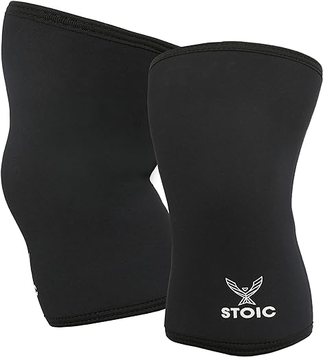 Performance 7MM Knee Sleeves for Powerlifting, Bodybuilding, Weight Lifting - Professional Quality & Ultra Heavy Duty (Pair) by Evolutionize,Black Medium (33.5-36 CM)