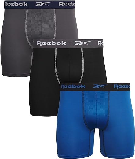 Reebok Men's Underwear - Performance Boxer Briefs (3 Pack)