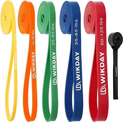 Resistance Bands, Pull Up Bands, Workout Bands for Exercise, Thick Heavy Resistance Band Set with Door Anchor, Elastic Bands for Body Stretching, Crossfit Training at Home/Gym for Men & Women