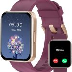 RUIMEN Smart Watches for Women Men (Answer/Make Calls) Compatible with iPhone/Android Phones, 1.85" HD Screen Fitness Tracker Heart Rate Monitor 100+ Sports Tracker Watch Waterproof (Purple)
