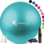 SmarterLife Workout Exercise Ball for Fitness, Yoga, Balance, Stability, or Birthing, Great as Yoga Ball Chair for Office or Exercise Gym Equipment for Home, Premium Non-Slip Design