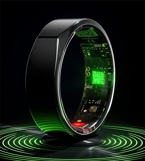 Smart Ring, Wearable Fitness Sleep Tracker for Men Women, Support 6-7 Days Battery Life - Your Healthy Assistant, Size 10