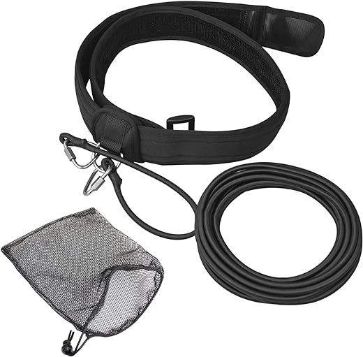 UCEDER Swim Resistance Belt Swim Tether Stationary Swimming Swim Bungee Cords Swim Training Leash